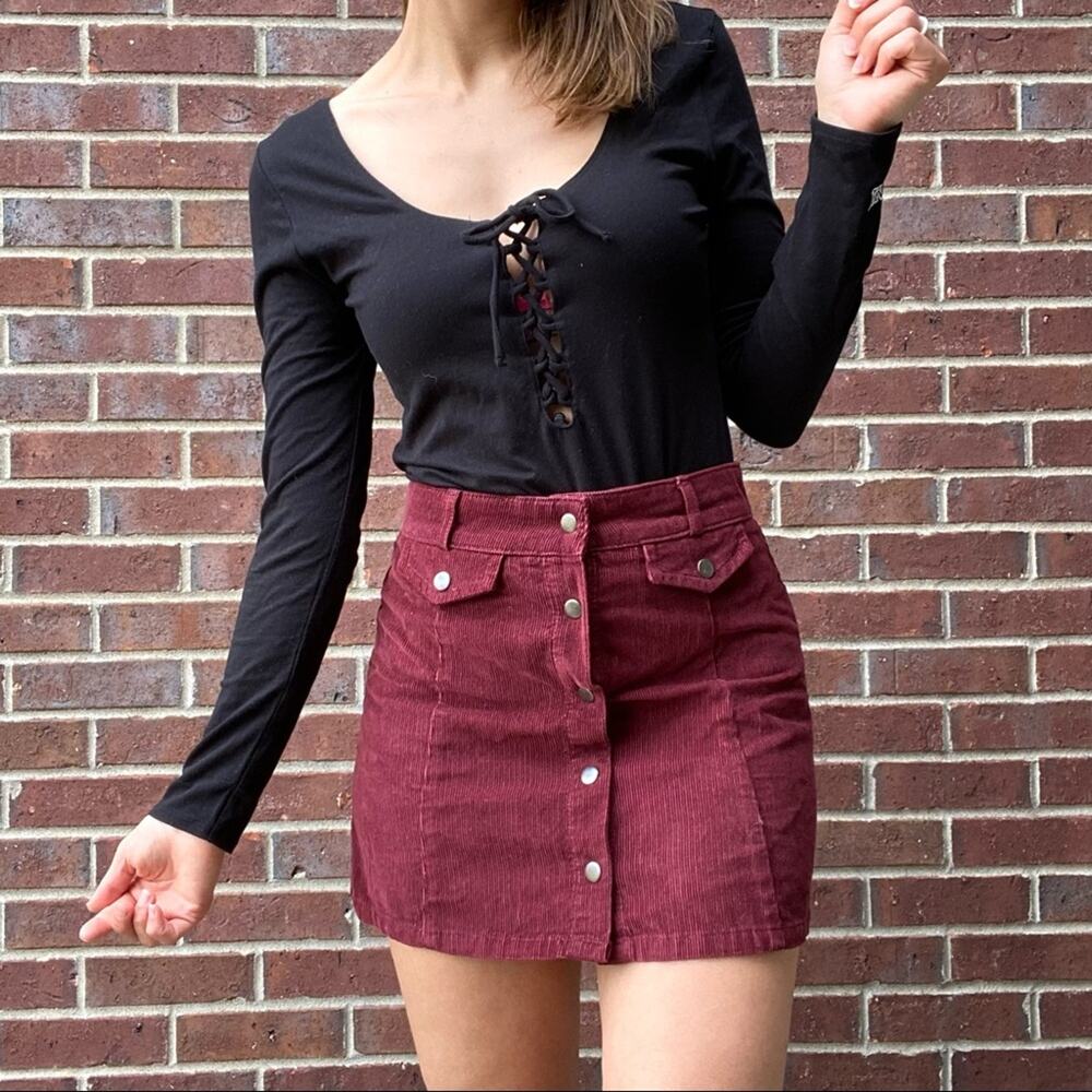 Victoria’s Secret pink black lace up bodysuit small